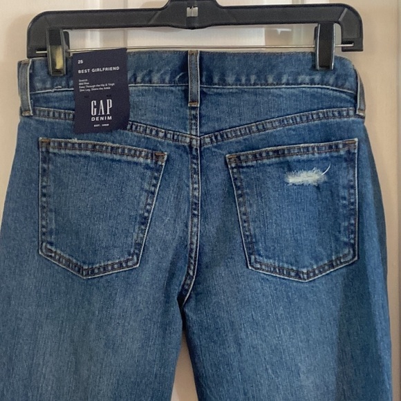 NWT Women’s Gap Stretch Best Girlfriend Washwell Jeans Indigo Color Size 25 - Picture 8 of 13